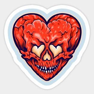 Heart Skull Sticker